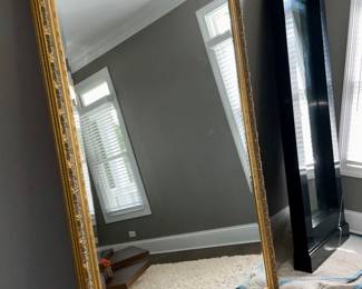 Large, gold mirror. 6'11" x 4'5".    Restoration Hardware mirror7'4" x 2'8".