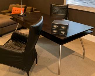 Desk, office furniture, Design within Reach. Leather Chairs, "Inform".