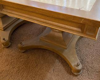 Mid Century Traditional Marble Top ( PAIR) Occasional Tables 