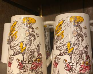 Mid Century New England Life Insurance Mugs Set of 6