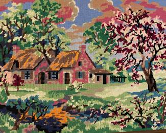 Vintage Needlepoint Framed