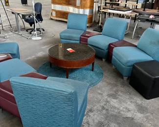 Serious seating with marble center piece