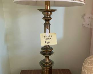 2 stiffel table lamps and 1 floor lamp