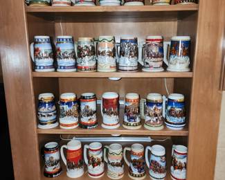 Budweiser holiday steins