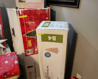 2 lighted trees, new