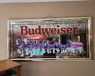 Budweiser mirrored sign