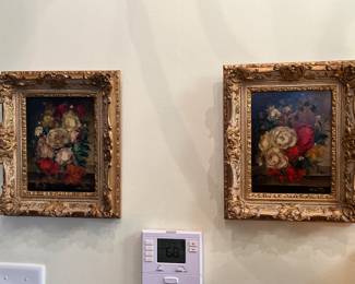 Floral paintings By H Witt