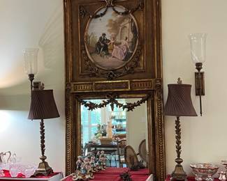 Fabulous Trumeau mirror 7 1/2 feet tall by 3‘3“ wide