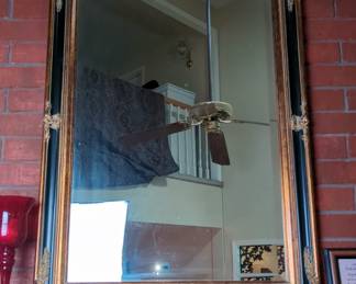 Gilt Frame Beveled Mirror, 30" X 44"