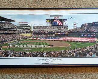 Minneapolis Panoramic 2010 Opening Day Stadium Framed Photo, 27" x 9.5"