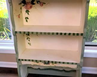 Hand Painted Bookcase, 38" X 24" X 10"
