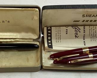 WATERMAN’S & SHEAFFER 14KT GOLD NIB FOUNTAIN PENS & SHEAFFER MECHANICAL PENCIL, WITH CASES