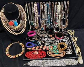 ASSORTED COSTUME JEWELRY, BRACELETS

NECKLACES, EARRINGS,