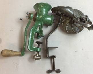 ANTIQUE MEAT GRINDER & CHERRY PITTER