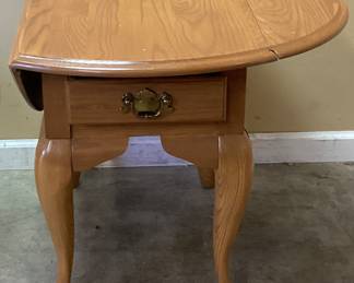DROP LEAF SINGLE DRAWER END TABLE