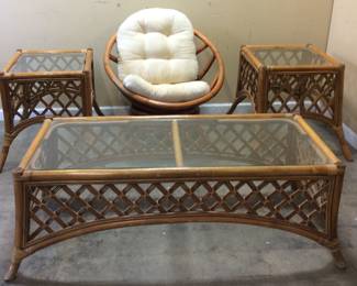 VINTAGE RATTAN PATIO FURNITURE