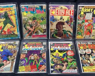 (8) DC ENEMY ACE & OUR ARMY AT WAR COMICS, ENEMY ACE #139 & #145, OUR ARMY AT WAR #144, #150, #155, #159, #165, #215,