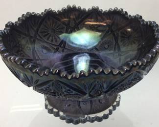 BLUE CARNIVAL FLASS BOWL 9"