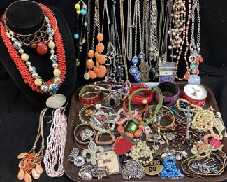 ASSORTED COSTUME JEWELRY, BRACELETS

NECKLACES, EARRINGS,