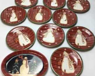 VINTAGE SNOWMAN PLATES