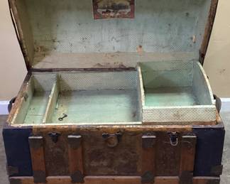 ANTIQUE CAMEL BACK TRUNK