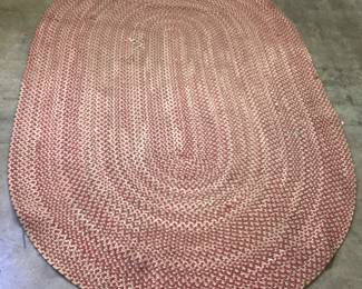 CAPEL BRAIDED RED BARN OVAL RUG, 5’ by 8’