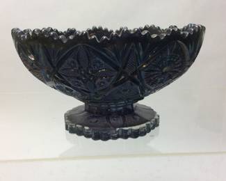 BLUE CARNIVAL FLASS BOWL 9"