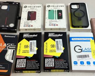 (9) ASSORTED IPHONE CASES & GLASS SCREEN
