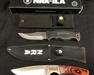 (2) FIXED BLADE NRA KNIVES, NEW