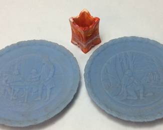 FENTON PLATES & TOOTHPICK HOLDER