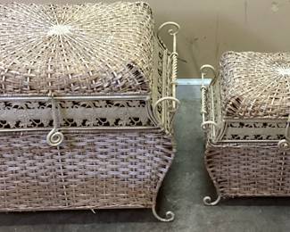(2) DECORATIVE WICKER BASKETS
