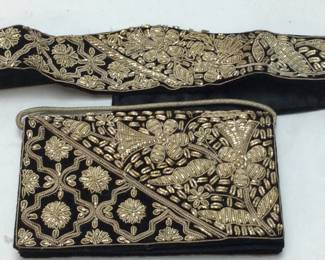 VINTAGE EMBROIDERED EVENING BAG & BELT