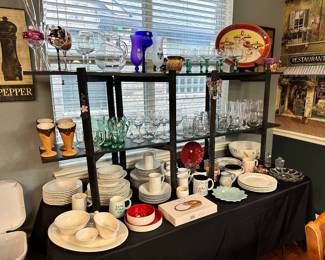Glassware, Dinnerware, Serving Pieces, etc.