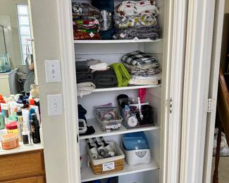 Linens, Bath items, storage bins, humidifier, nebulizer, blood pressure device, etc.