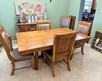 Dining Table with 6 Chairs and 1 Leaf