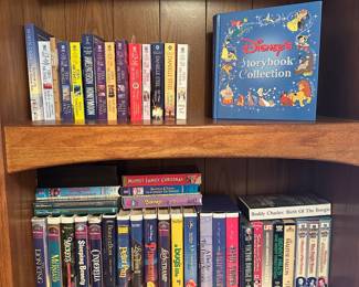 Disney VHS tapes and books