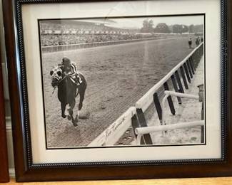 Turcotte Triple Crown Secretariat Autographed Framed Photo 