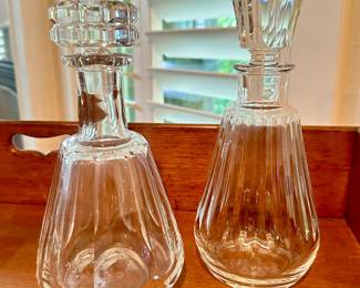 Signed BACCARAT Top French Glass Maker Wine Decanters