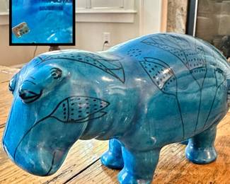 Metropolitan Museum Blue Hippo w/design