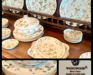 Wedgewood  ‘Wild Strawberry’ Bone China Large Set including Servers
Made in England