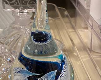 hand blown glass paper weight