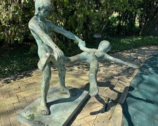 Lifesize pool sculpture