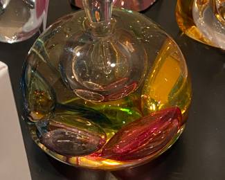 Leon Applebaum signed art glass perfume bottle 