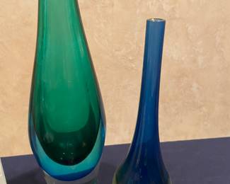 MCM blue and green vases