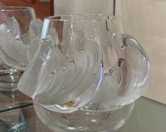 Lalique wave vase 