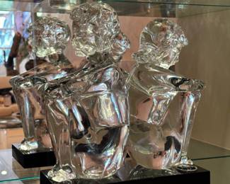 Murano Italian Art Glass Boy/Girl Sculpture signed by Loredano Rosin