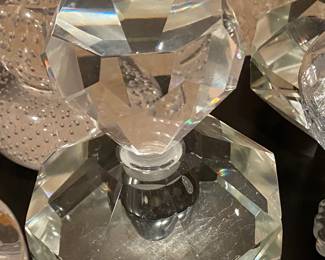 Vtg Regency style crystal diamond shaped perfume bottle