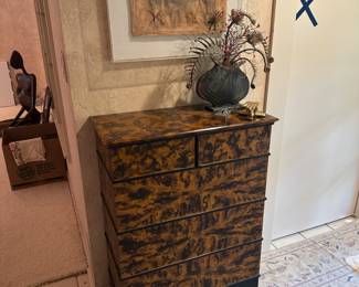 Burled wood 5-drawer dresser by Keller Williams