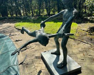 Lifesize pool sculpture