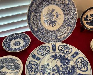 LOTS OF BLUE AND WHITE.